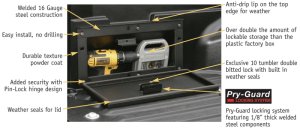 Toyota Tacoma Truck Bed Lockbox - Side - Tuffy Products - 3-Digit Combo - Black - `05-`22